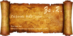 Zsiros Rózsa névjegykártya