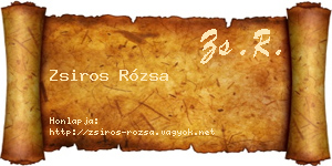 Zsiros Rózsa névjegykártya